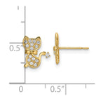 FJC Finejewelers 14 kt Yellow Gold Button CZ Cat Post Earrings 10 x 9 mm