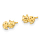 FJC Finejewelers 14 kt Yellow Gold Button Polished Cat Post Earrings 5 x 7 mm