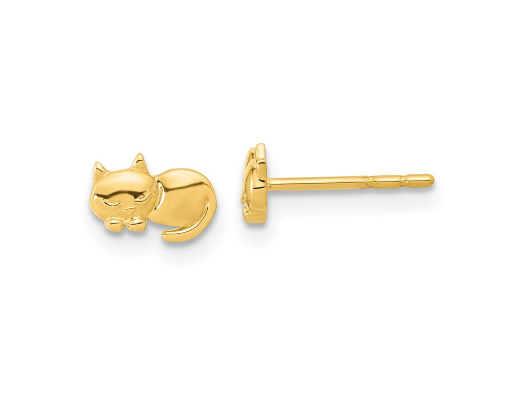 FJC Finejewelers 14 kt Yellow Gold Button Polished Cat Post Earrings 5 x 7 mm