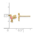 FJC Finejewelers 14 kt Yellow Gold Button Pink Enamel Hummingbird Post Earrings 7 x 8 mm