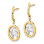 FJC Finejewelers 14 kt Yellow Gold Polished White Rhodium Earth Dangle Earrings 24 x 10 mm