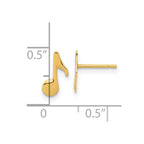FJC Finejewelers 14 kt Yellow Gold Button Polished Music Note Post Earrings 10 x 5 mm