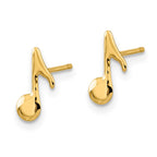 FJC Finejewelers 14 kt Yellow Gold Button Polished Music Note Post Earrings 10 x 5 mm
