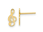 FJC Finejewelers 14 kt Yellow Gold Button Polished Treble Clef Note Post Earrings 10 x 5 mm