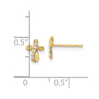 FJC Finejewelers 14 kt Yellow Gold Button CZ Cross Post Earrings 7 x 5 mm