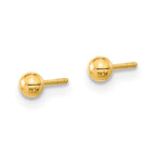 FJC Finejewelers 14 kt Yellow Gold Button Set of Ball Post Cross and CZ Bezel 3 Pair Earrings Set 5 x 5 mm