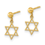 FJC Finejewelers 14 kt Yellow Gold Polished Star of David Post Dangle Earrings 13 x 7 mm
