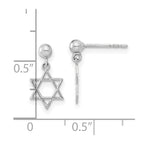 FJC Finejewelers 14 kt White Gold Polished Star of David Post Dangle Earrings 13 mm x 7 mm