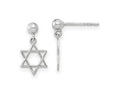 FJC Finejewelers 14 kt White Gold Polished Star of David Post Dangle Earrings 13 mm x 7 mm