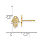 FJC Finejewelers 14 kt Yellow Gold Button Hamsa Post Earrings 8 mm x 6 mm