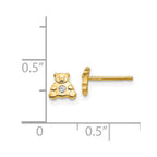 FJC Finejewelers 14 kt Yellow Gold Button Bear with CZ Earrings 6 mm x 6 mm