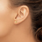 FJC Finejewelers 14 kt Yellow Gold Button Bear with CZ Earrings 6 mm x 6 mm