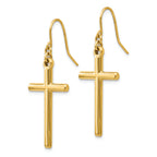 FJC Finejewelers 14k Yellow Gold Cross Shepherd Hook Dangle Earrings