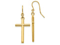 FJC Finejewelers 14k Yellow Gold Cross Shepherd Hook Dangle Earrings