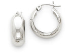 FJC Finejewelers 14k White Gold Fancy Hoop Earrings