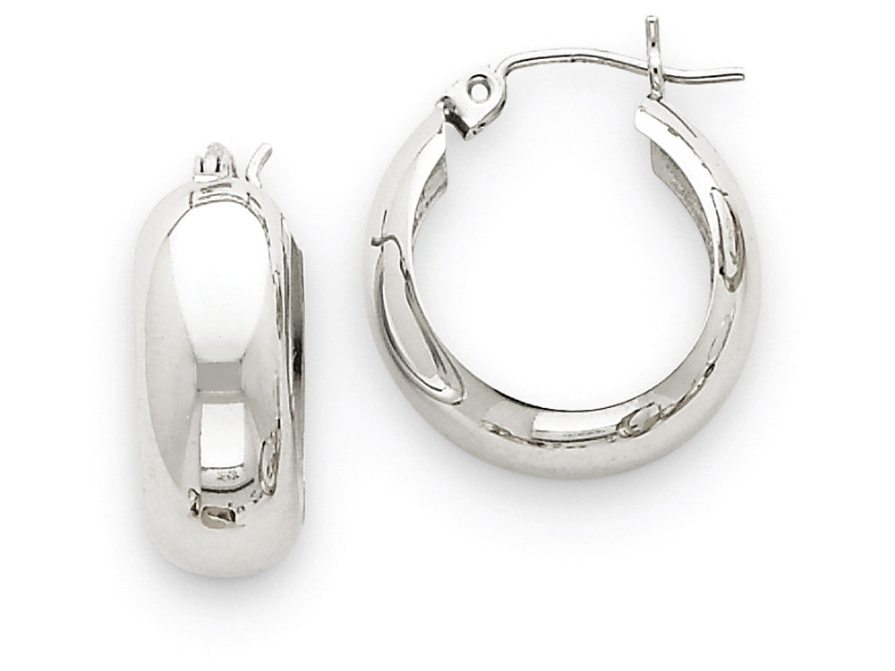 FJC Finejewelers 14k White Gold Fancy Hoop Earrings