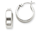 FJC Finejewelers 14k White Gold Fancy Hoop Earrings