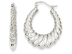 FJC Finejewelers 14k White Gold Polished Scalloped Hoop Earrings
