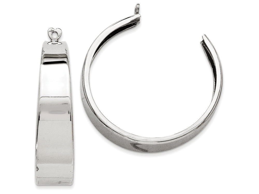 FJC Finejewelers 14k White Gold Polished Hoop Earring Jackets
