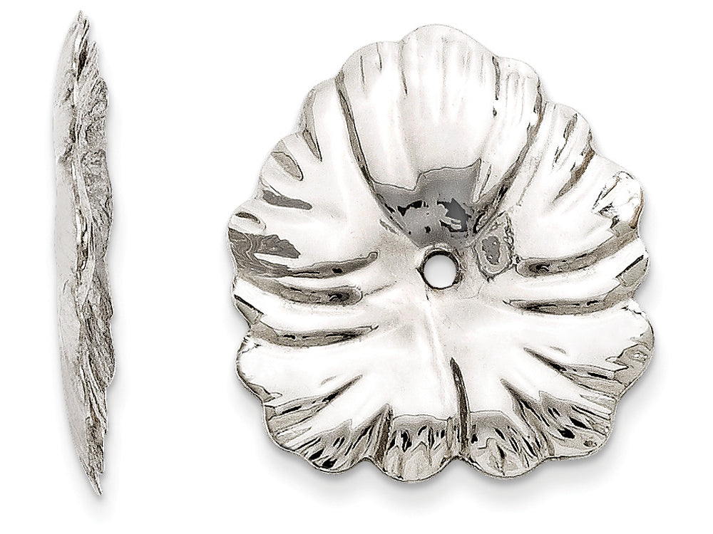 FJC Finejewelers 14k White Gold Floral Earring Jackets