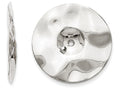 FJC Finejewelers 14k White Gold Polished Hammered Disc Earring Jackets