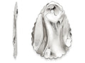 FJC Finejewelers 14k White Gold Polished Hammered Oval Earring Jackets
