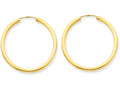 FJC Finejewelers 14k Yellow Gold Polished Round Endless 2mm Hoop Earrings