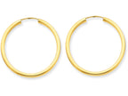 FJC Finejewelers 14k Yellow Gold Polished Round Endless 2mm Hoop Earrings
