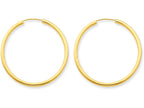 FJC Finejewelers 14k Yellow Gold Polished Round Endless 2mm Hoop Earrings