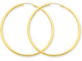 FJC Finejewelers 14k Yellow Gold Polished Round Endless 2mm Hoop Earrings