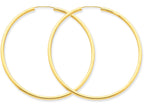FJC Finejewelers 14k Yellow Gold Polished Round Endless 2mm Hoop Earrings