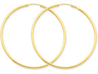 FJC Finejewelers 14k Yellow Gold Polished Round Endless 2mm Hoop Earrings