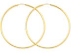 FJC Finejewelers 14k Yellow Gold Polished Round Endless 2mm Hoop Earrings