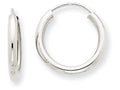 FJC Finejewelers 14k White Gold Polished Endless 2mm Hoop Earrings