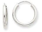 FJC Finejewelers 14k White Gold Polished Endless 2mm Hoop Earrings