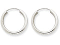 FJC Finejewelers 14k White Gold Polished Endless 2mm Hoop Earrings