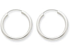 FJC Finejewelers 14k White Gold Polished Endless 2mm Hoop Earrings