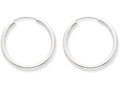 FJC Finejewelers 14k White Gold Polished Endless 2mm Hoop Earrings