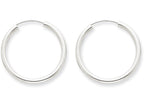 FJC Finejewelers 14k White Gold Polished Endless 2mm Hoop Earrings