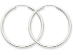 FJC Finejewelers 14k White Gold Polished Endless 2mm Hoop Earrings
