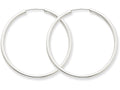 FJC Finejewelers 14k White Gold Polished Endless 2mm Hoop Earrings
