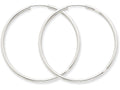 FJC Finejewelers 14k White Gold Polished Endless 2mm Hoop Earrings