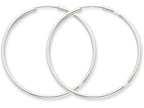 FJC Finejewelers 14k White Gold Polished Endless 2mm Hoop Earrings
