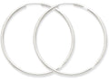 FJC Finejewelers 14k White Gold Polished Endless 2mm Hoop Earrings