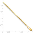 FJC Finejewelers 14 kt Yellow Gold 2mm Lightweight Flat Chain Anklet