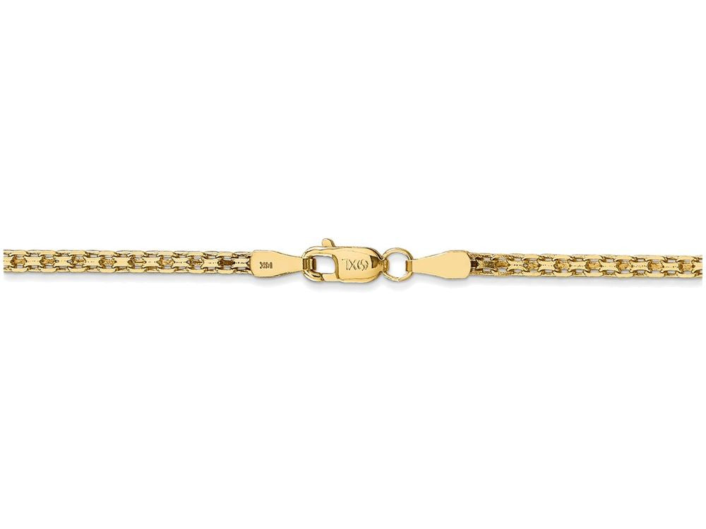 FJC Finejewelers 16 Inch 14k Yellow Gold 2mm Light Weight Handmade Flat Chain Necklace
