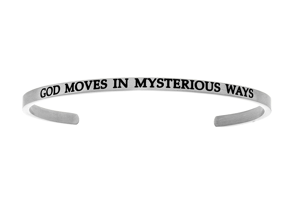 Intuitions Stainless Steel god Moves In Mysterious Ways Cuff Bangle