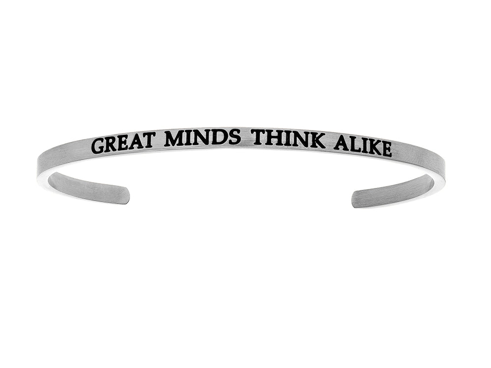 Intuitions Stainless Steel great Minds Think Alike Cuff Bangle