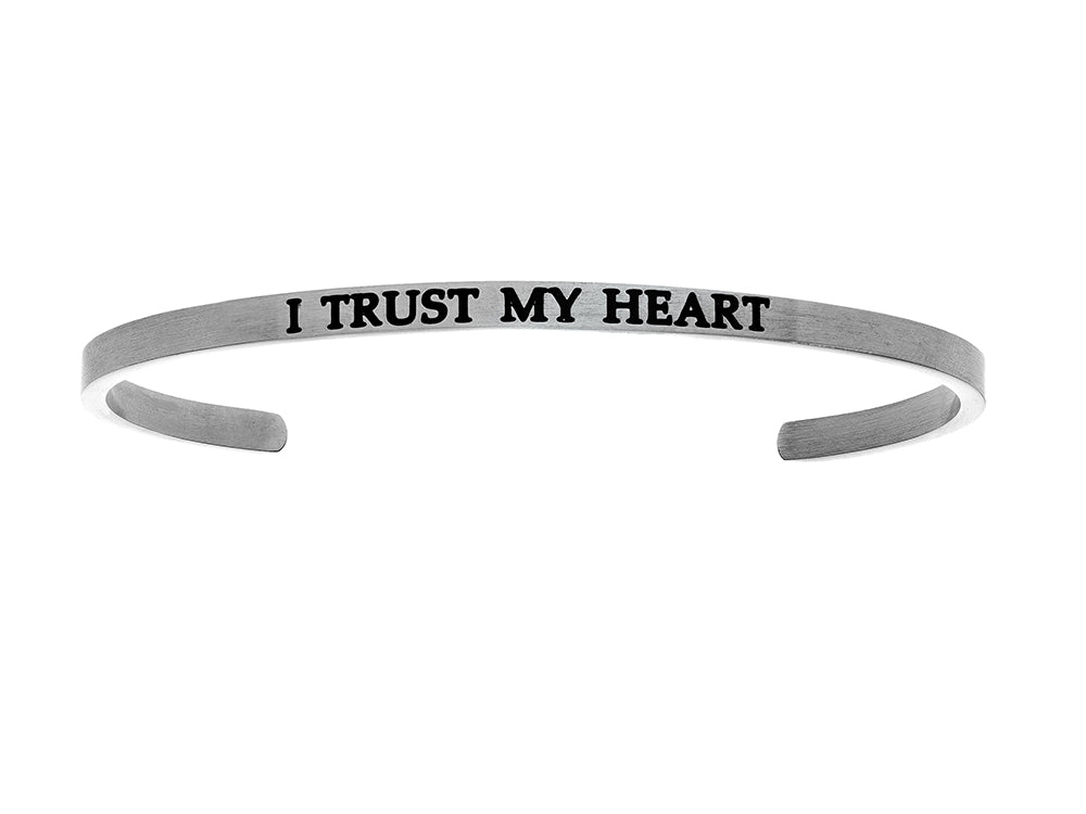 Intuitions Stainless Steel i Trust My Heart Cuff Bangle