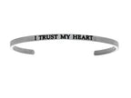 Intuitions Stainless Steel i Trust My Heart Cuff Bangle